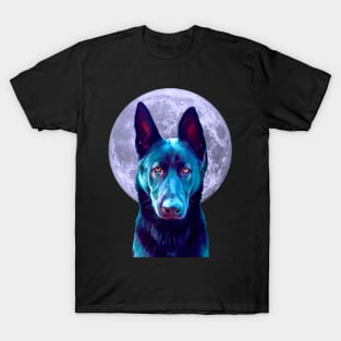 Black German Shepherd Moon for Dog Lovers T-Shirt